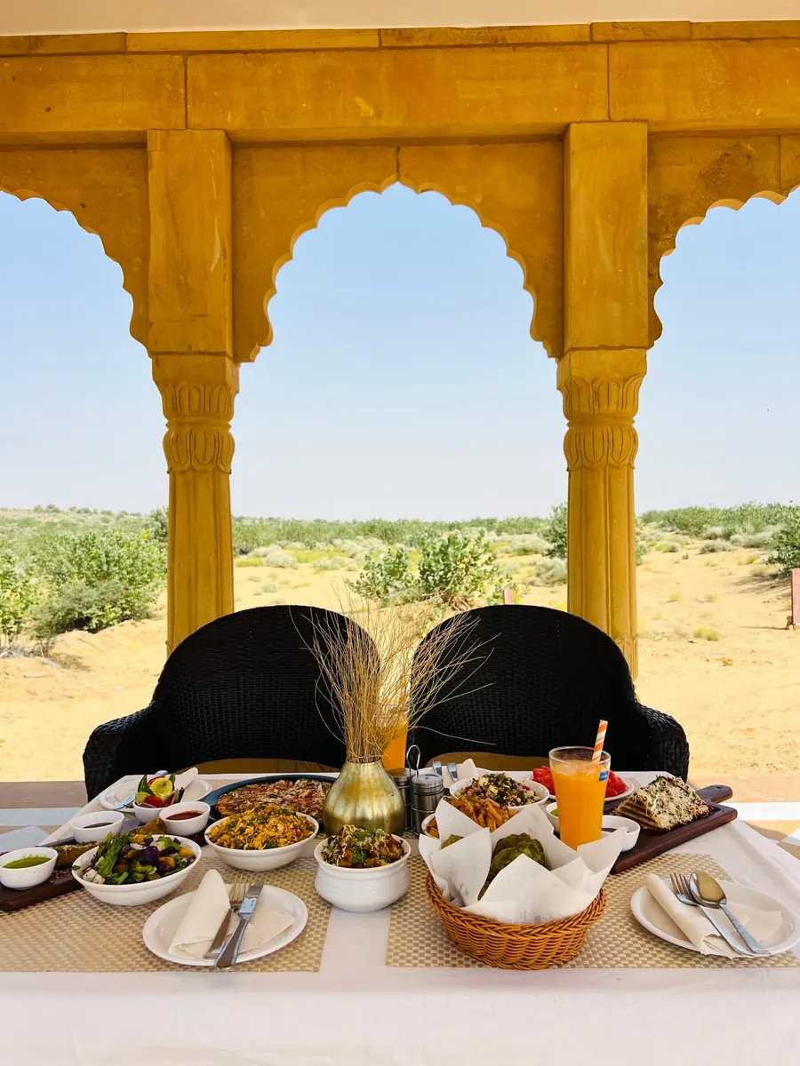 Rajasthani meal at the camp