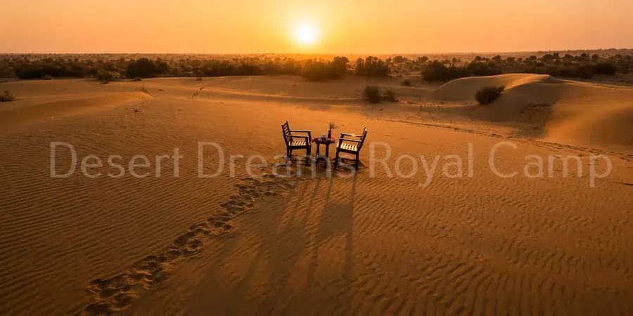 Sunset over the Sam Sand Dunes